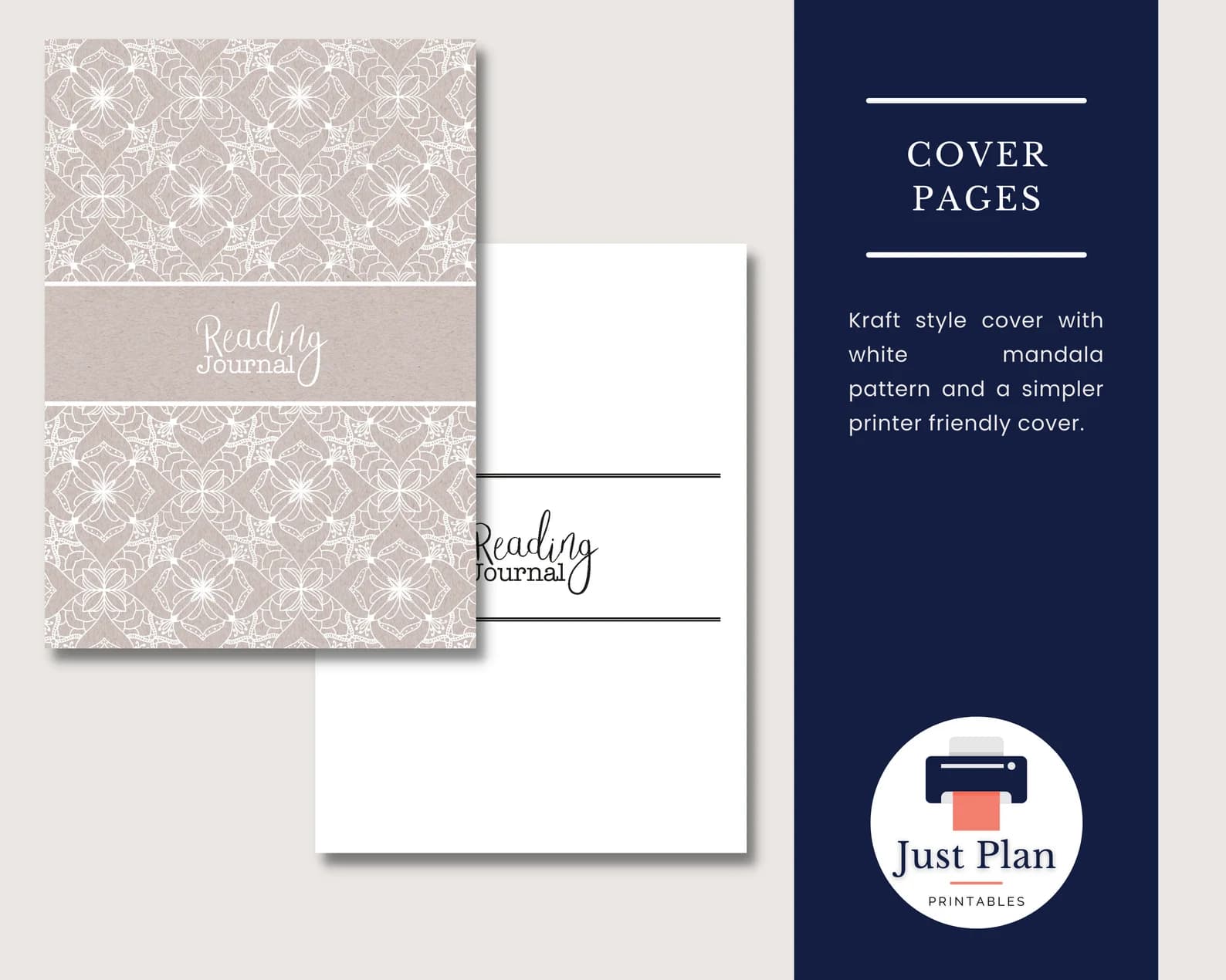 Printable reading tracker template - Cover pages to add to your binder or planner